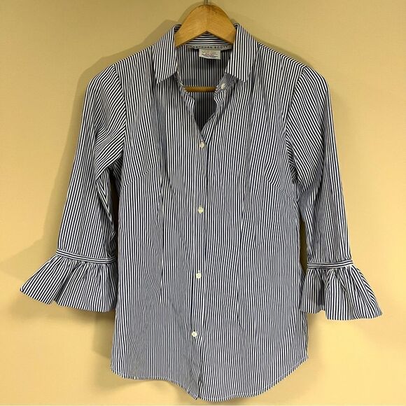 Gretchen Scott blue and white striped button down XS - Picture 5 of 7